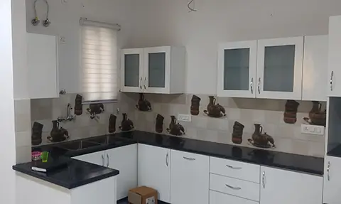 Kitchen, Leaf Berry, 3 BHK Furnished Flat, Rs. 35.90 Lacs, 125 Gaj, Sector 127, Adjoining Gillco Velly - Kharar, Mohali