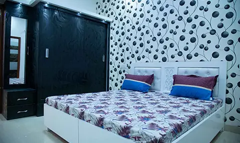 Bedroom, Deep Homes 2, 2 BHK Furnished Flat, Rs. 25.90 Lacs, 95 Gaj, Sector 127, Near Gillco Market, Kharar, Mohali