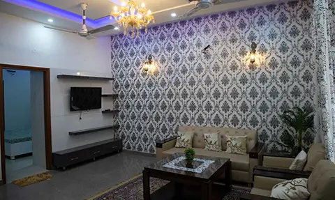 Living-Room, Deep Homes 2, 2 BHK Furnished Flat, Rs. 25.90 Lacs, 95 Gaj, Sector 127, Near Gillco Market, Kharar, Mohali